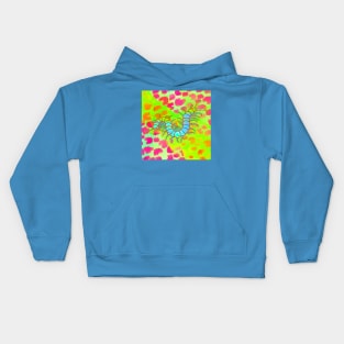 Pretty Centipede | Cheetah Print (Deep Pink/Chartreuse) Kids Hoodie